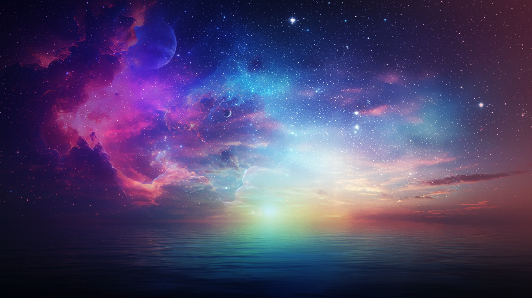 Nebulosa cósmica sobre o horizonte
